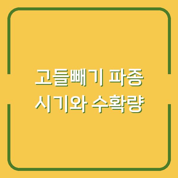고들빼기 농사, 심는 시기와 파종 방법만 바꿔도 수확량이 달라집니다