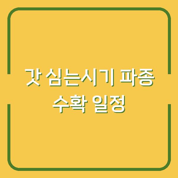 갓 심는시기와 파종 방법, 수확까지 3개월 재배 일정 공개