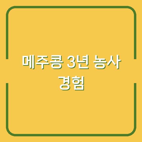 메주콩 심는 시기부터 수확까지, 3년 농사 경험자가 알려주는 파종 방법과 재배 환경