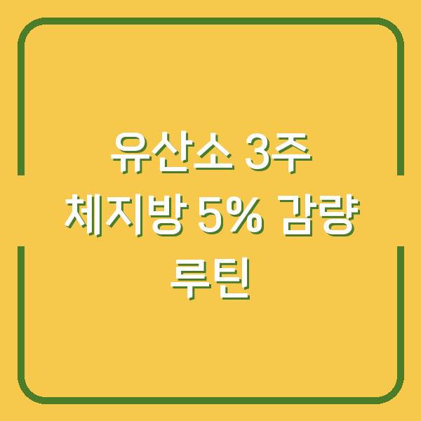 “유산소 운동, 3주 만에 체지방률 5% 줄인 나만의 루틴”