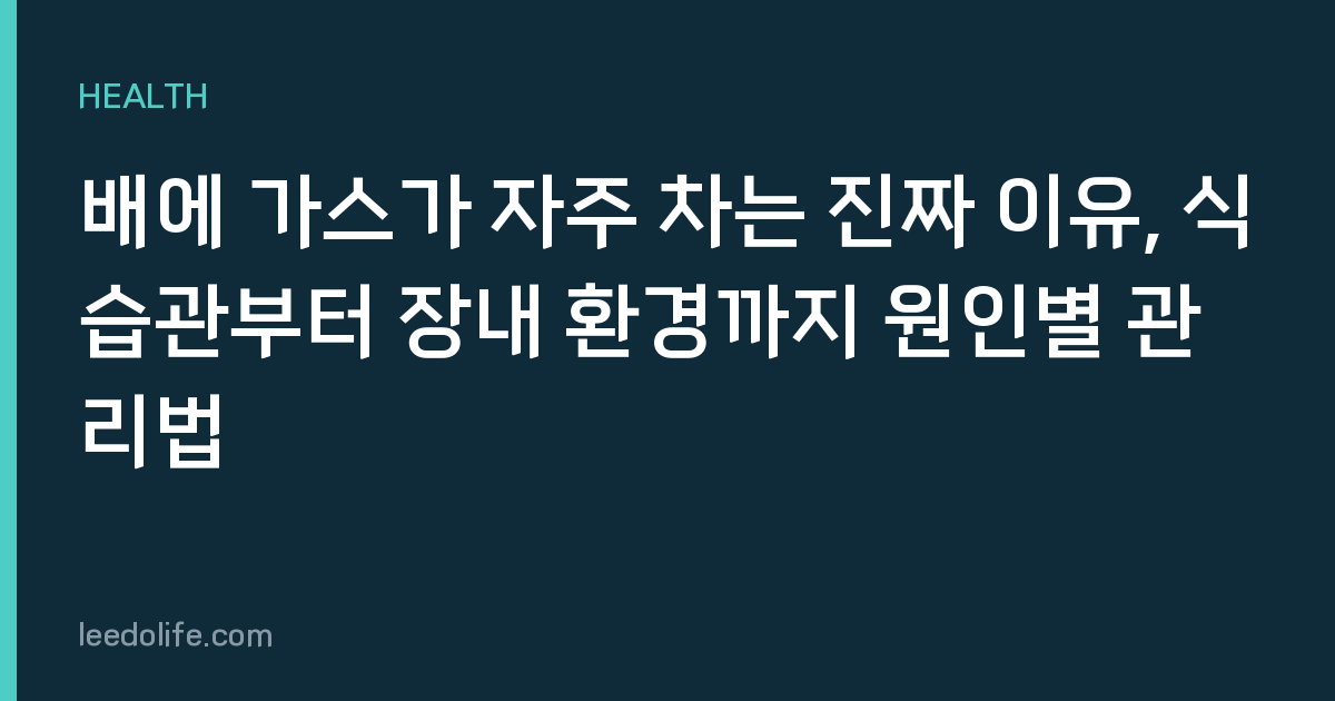 배에 가스가 자주 차는 진짜 이유, 식습관부터 장내 환경까지 원인별 관리법